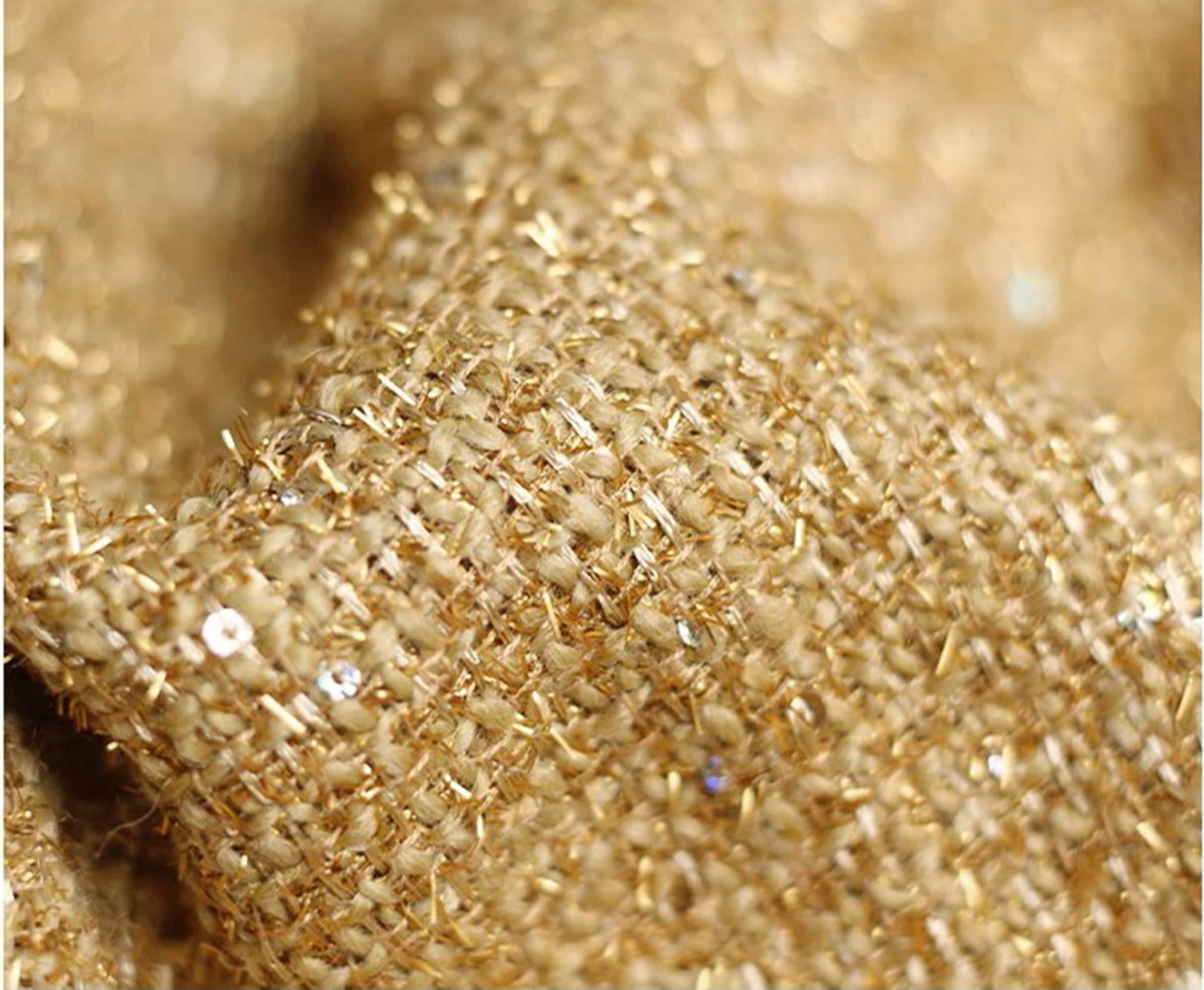 Woven Sequins Beaded Tweed Fabric