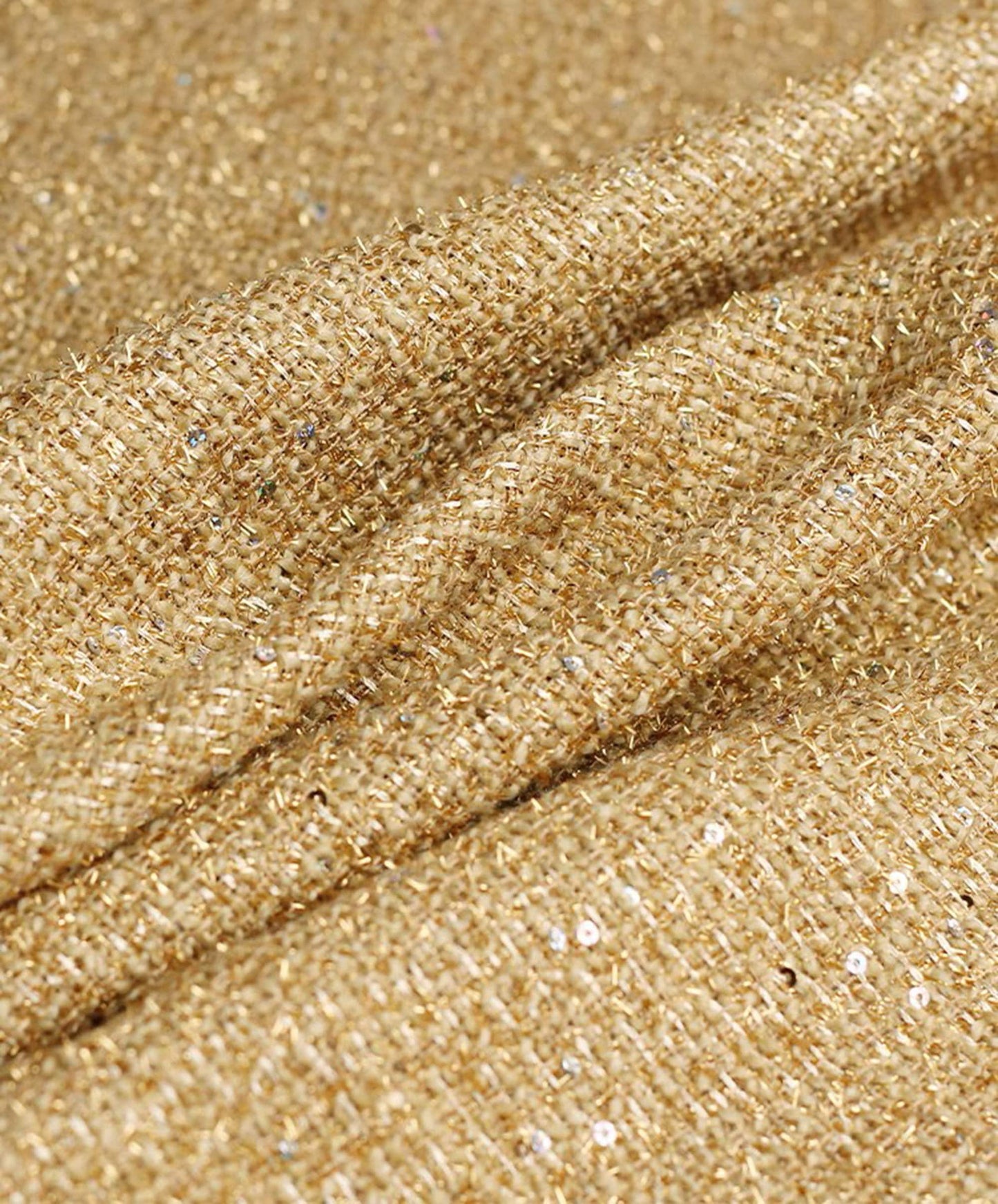 Woven Sequins Beaded Tweed Fabric
