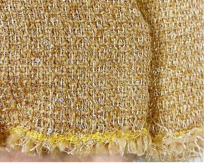 Woven Sequins Beaded Tweed Fabric