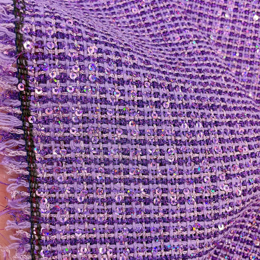 Sequins Beaded Tweed Boucle Fabric